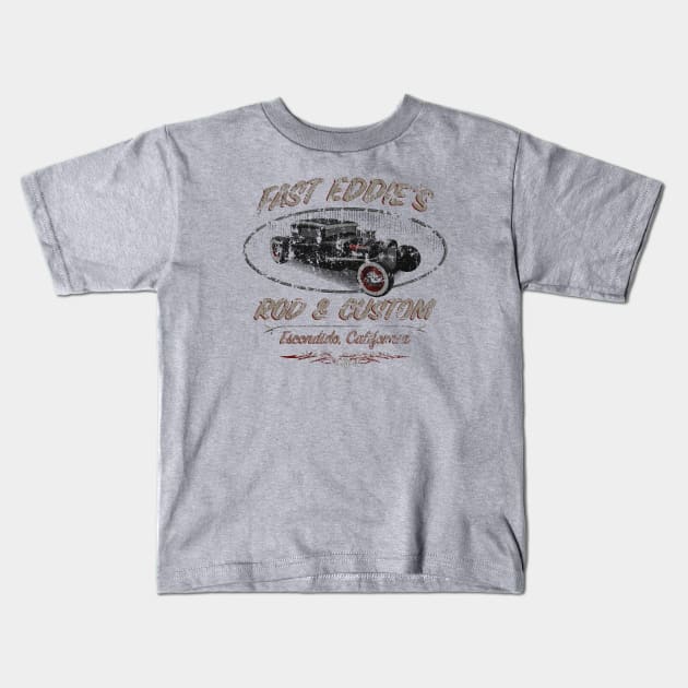 Fast Eddie's Rod & Custom - Vintage Kids T-Shirt by JCD666